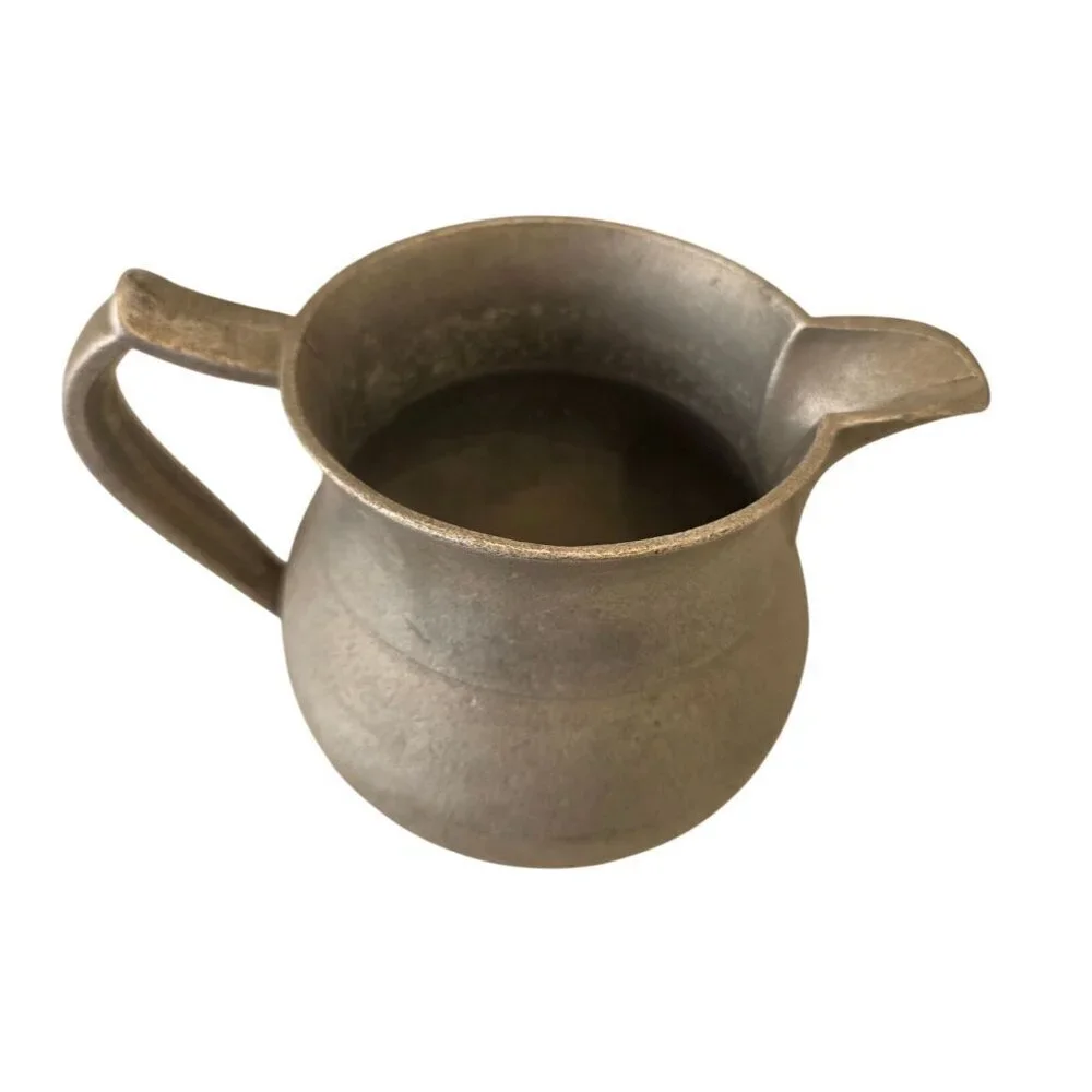 Vintage Pewter Pitcher Jug 1960s Rustic Tavern Style